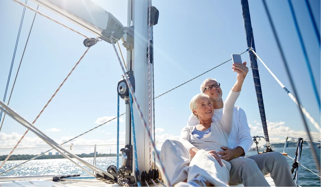 Couple on sail boat